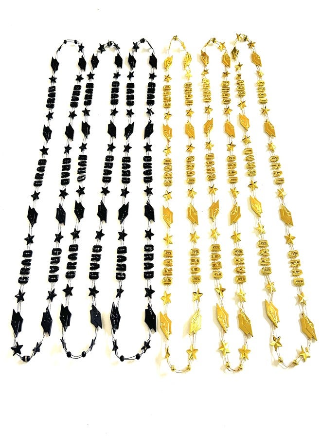 GZYSSL 28 Pcs Graduation Party Beads Necklaces Black Gold Graduate Cap Shaped Favor Gifts Supplies Graduation Party Beads Necklaces Decoration Gift - Image 4