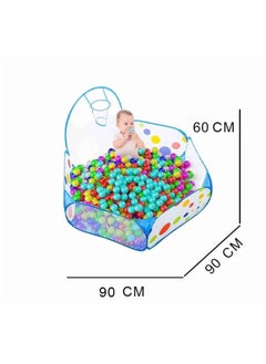 Generic "An open ball pool tent with a basketball hoop and 50 balls, featuring vibrant colors and an easy-to-fold design, providing endless fun and entertainment for your kids!"  - Image 2