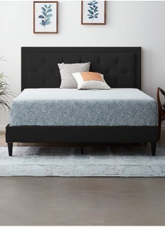 Wilson Ottoman Tufted Upholstered Bed 200x160 Queen Size Black Color