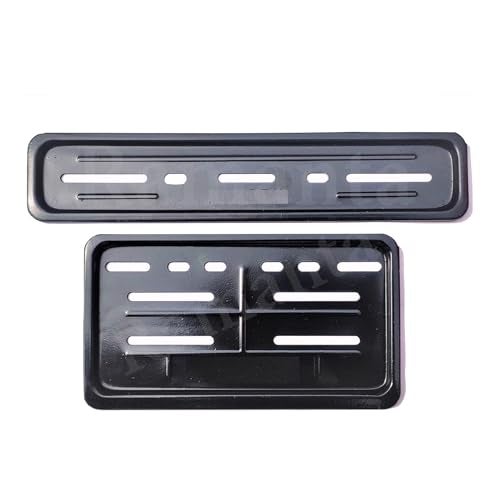 Ramanta Heavy Metal Number Plate Frame for Bikes HSRP | IND Licence Number Plate Frame Cover Front & Rear Universal Standard Size for All Motorcycles & Scooter (Size 30 cm x 12 cm, Black) Set of 2 - Image 1