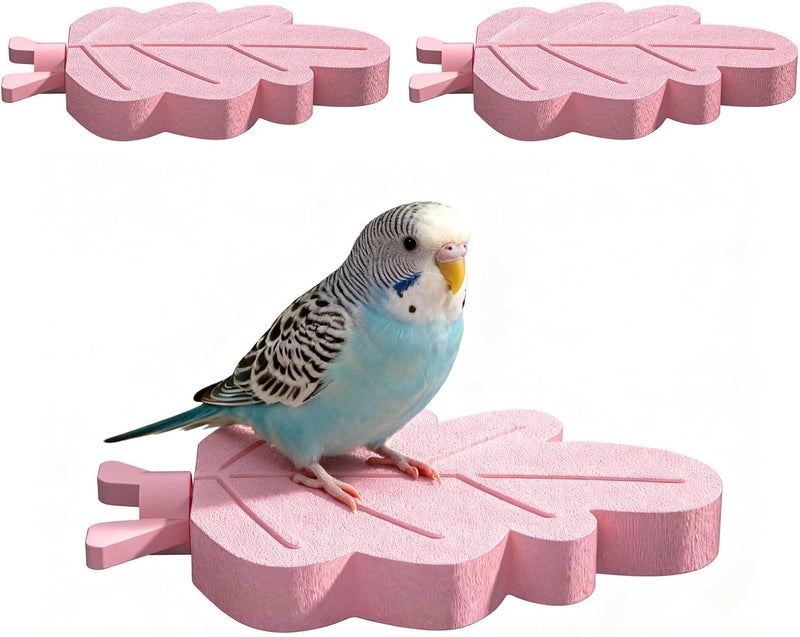 KASTWAVE Practical build Bird Perches for Cage, 3 PCS 2.8 * 4.3 in Anti Slip Abrasive Surface Parrot Perch Stand Toy, Natural Beak Paw Grinding Stone Stick Platform for Parrot, Budgies, Chinchilla, Cockatiel Varied dimensions - Image 1