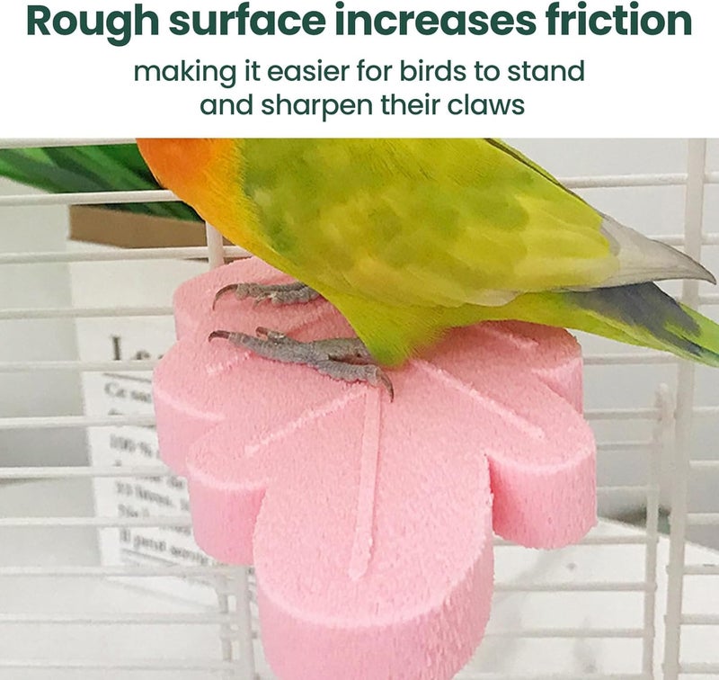 KASTWAVE Practical build Bird Perches for Cage, 3 PCS 2.8 * 4.3 in Anti Slip Abrasive Surface Parrot Perch Stand Toy, Natural Beak Paw Grinding Stone Stick Platform for Parrot, Budgies, Chinchilla, Cockatiel Varied dimensions - Image 4