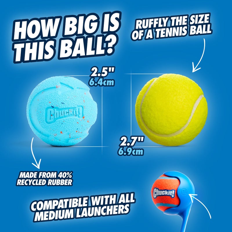 Chuckit! Medium Rebounce Ball 2.5", 2 Pack, Blues & Purples (20320) - Image 3