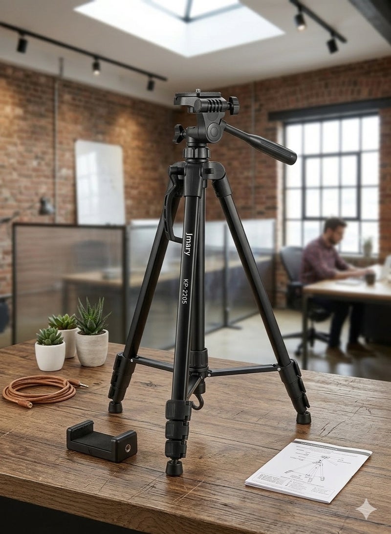Jmary Portable Tripod with Mobile Holder – Lightweight Aluminum Stand for DSLR, Action Camera & Smartphones, Adjustable Height with Stable Grip - Image 2