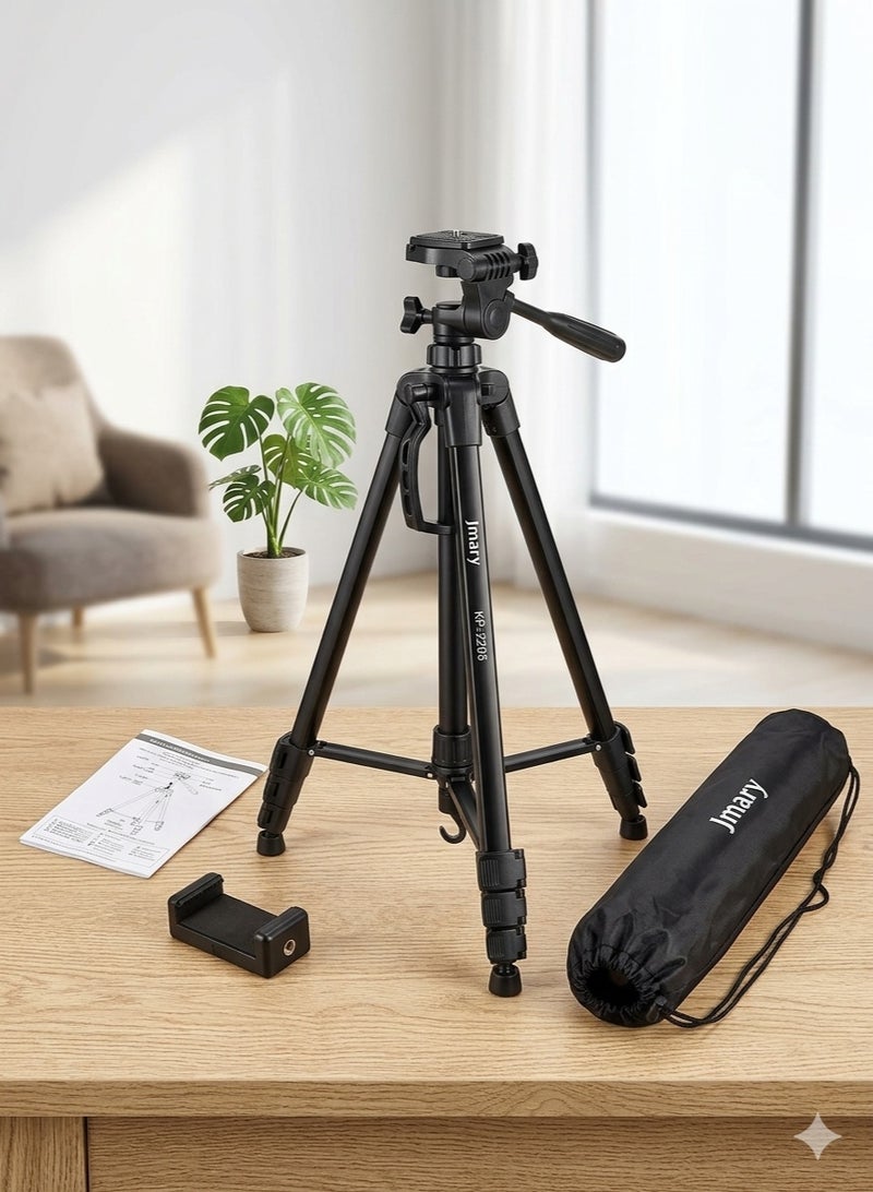 Jmary Portable Tripod with Mobile Holder – Lightweight Aluminum Stand for DSLR, Action Camera & Smartphones, Adjustable Height with Stable Grip - Image 3
