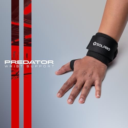 Solpro Predator Weight Lifting Wrist Support | Advanced Wrist Support for Powerlifting & Strength Training (Black/Red) - Image 2
