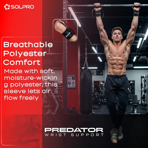 Solpro Predator Weight Lifting Wrist Support | Advanced Wrist Support for Powerlifting & Strength Training (Black/Red) - Image 4