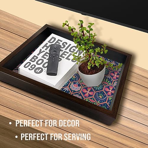 PAPER PLANE DESIGN Wooden Serving Tray for Serving Set of 3 - Table Decoration, Coffee Table, Food, Ottoman, Restaurant. (B) - Image 4