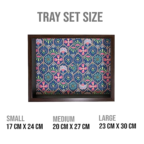 PAPER PLANE DESIGN Wooden Serving Tray for Serving Set of 3 - Table Decoration, Coffee Table, Food, Ottoman, Restaurant. (B) - Image 3