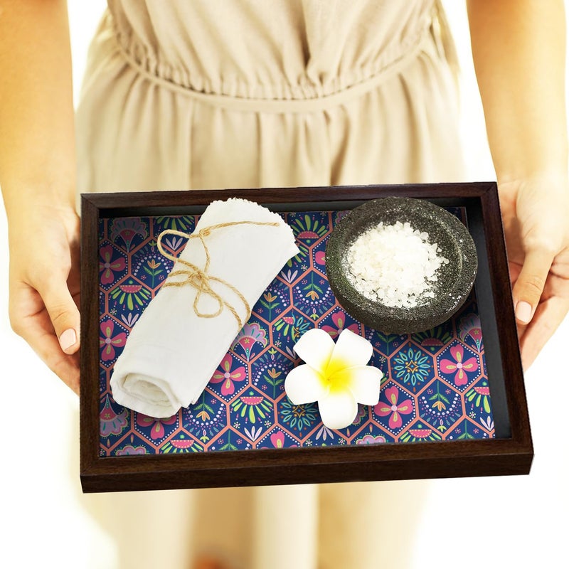 PAPER PLANE DESIGN Wooden Serving Tray for Serving Set of 3 - Table Decoration, Coffee Table, Food, Ottoman, Restaurant. (B) - Image 5