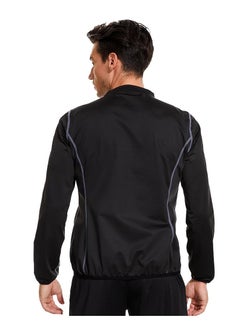 SYOSI Men Sauna Suit Sweat Suits Durable Gym Exercise Workout Jacket Weight Loss Top Man Sweat Top Zipper Slimming Fitness Size L  - Image 5