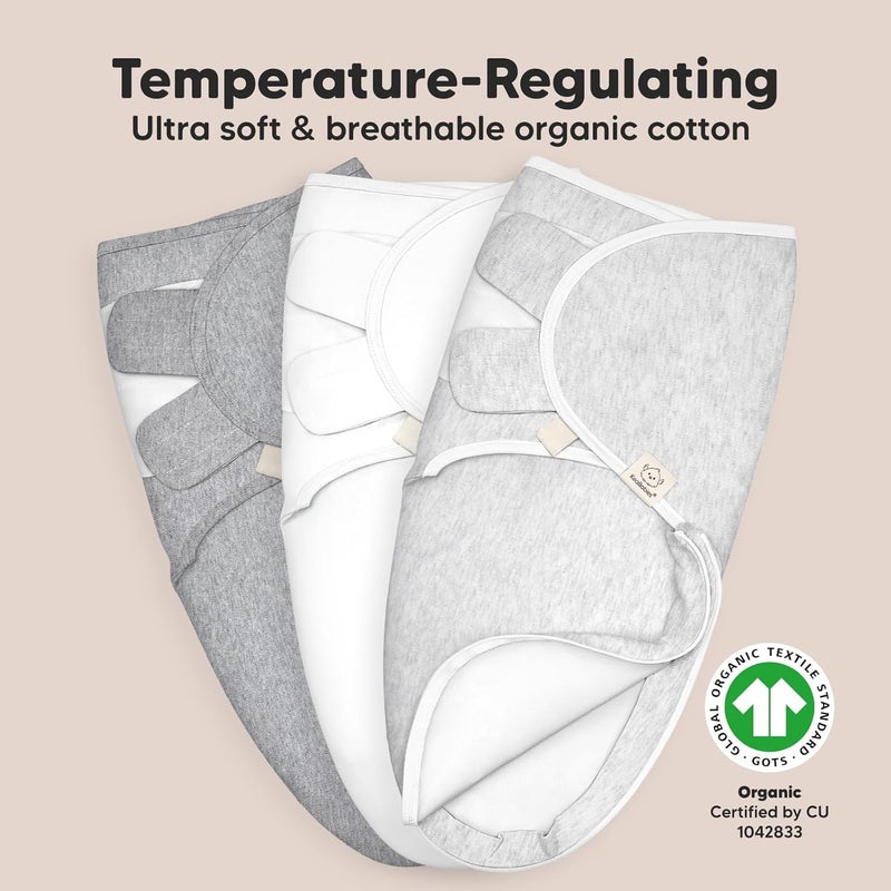 KeaBabies Baby Swaddle Sleep Sacks with Zipper - 3-Pack Swaddles for Newborns 0-3 Months, Infant, Baby Girls, Boys, Soft & Durable Newborn Sleep Sack, Easy Diaper Change Swaddling Blanket (Cloud) - Image 5