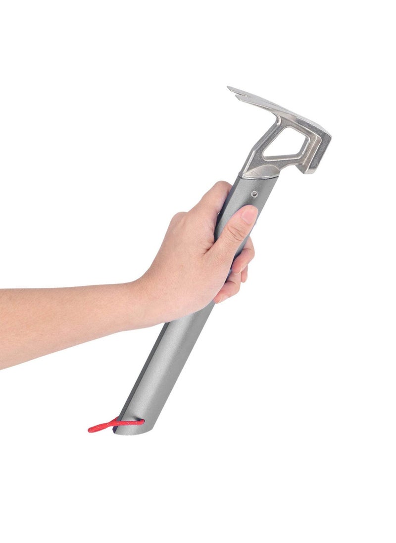 SYOSI Camping Hammer, Tent Stake Hammer, Stainless Steel Ox Horn Head Tent Stake Hammer with Aluminium Handle, Tent Mallet for Camping Hiking Backpacking Gardening (Gray)  - Image 5