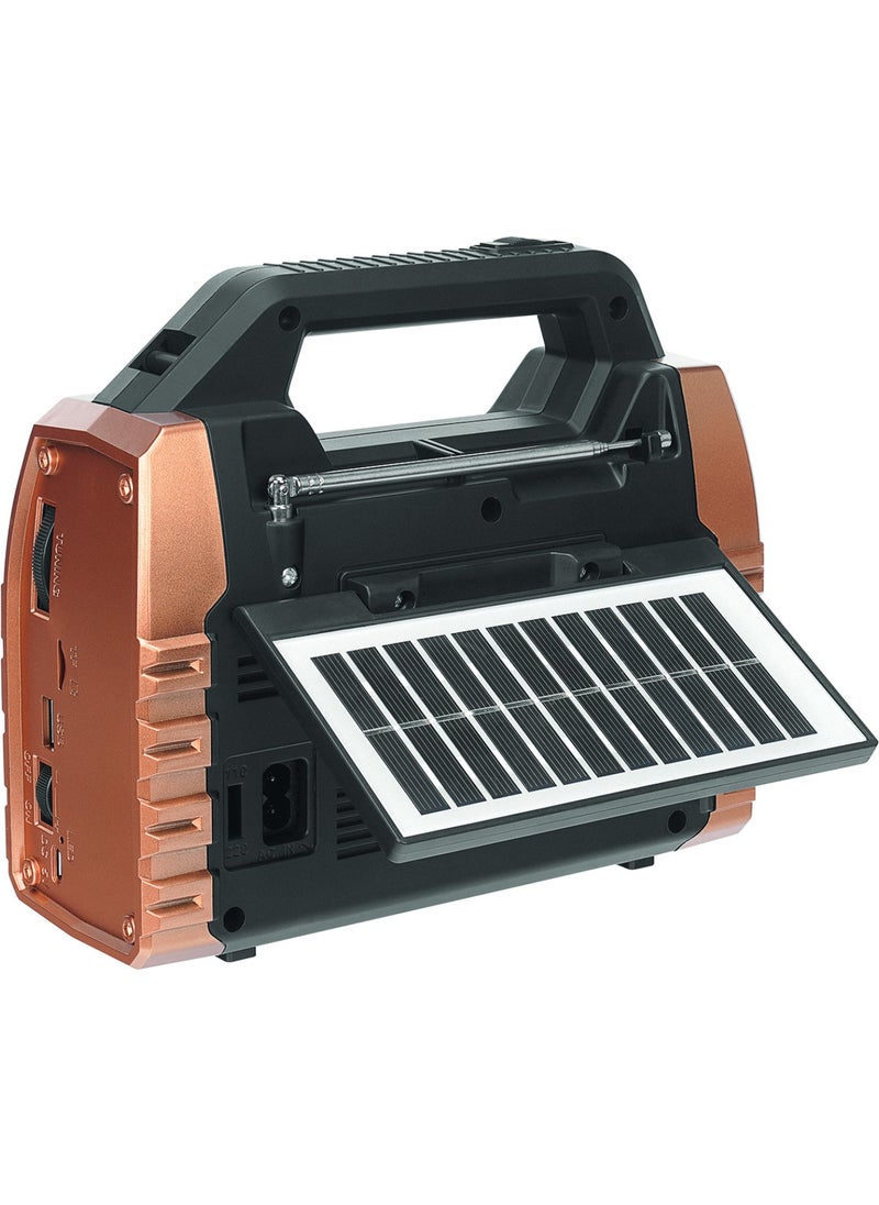 MIKADO - MDR-325 Wooden USB-TF Supported Fm/am/sw/bt+Solar+Power Bank 3 Band Classic Radio - Image 1