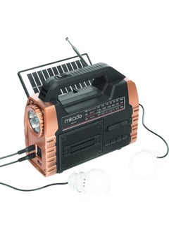 MDR-325 Wooden USB-TF Supported Fm/am/sw/bt+Solar+Power Bank 3 Band Classic Radio