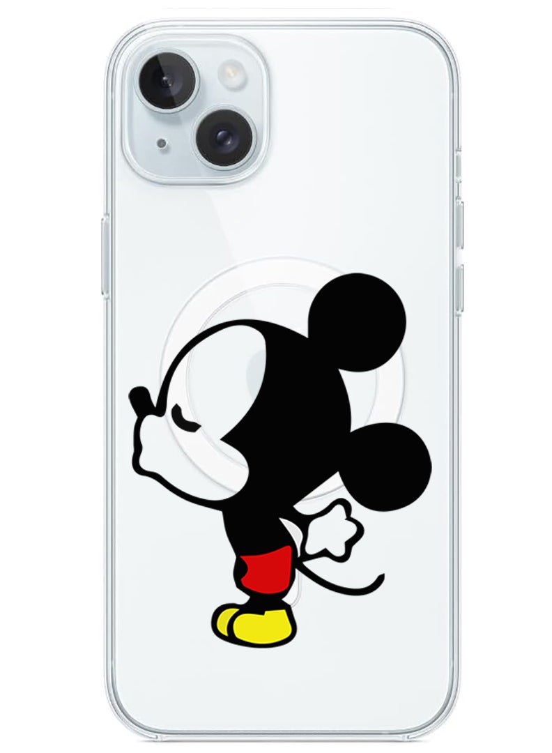 Theodor Magnetic Case for iPhone 15 Plus 6.7-inch Compatible with MagSafe Wireless Charging, Shockproof Phone Bumper Cover Mickey Kissing - Image 1