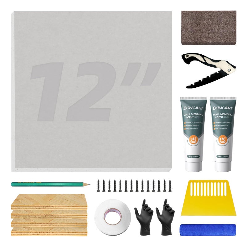 Boncart Drywall Repair Kit,Drywall Repair Panel 12â€ x12â€œ,Drywall Patch Kit Large Hole,Sheetrock Repair Kit,Wall Surface Large Hole Fill Quick and Easy Solution - Image 1