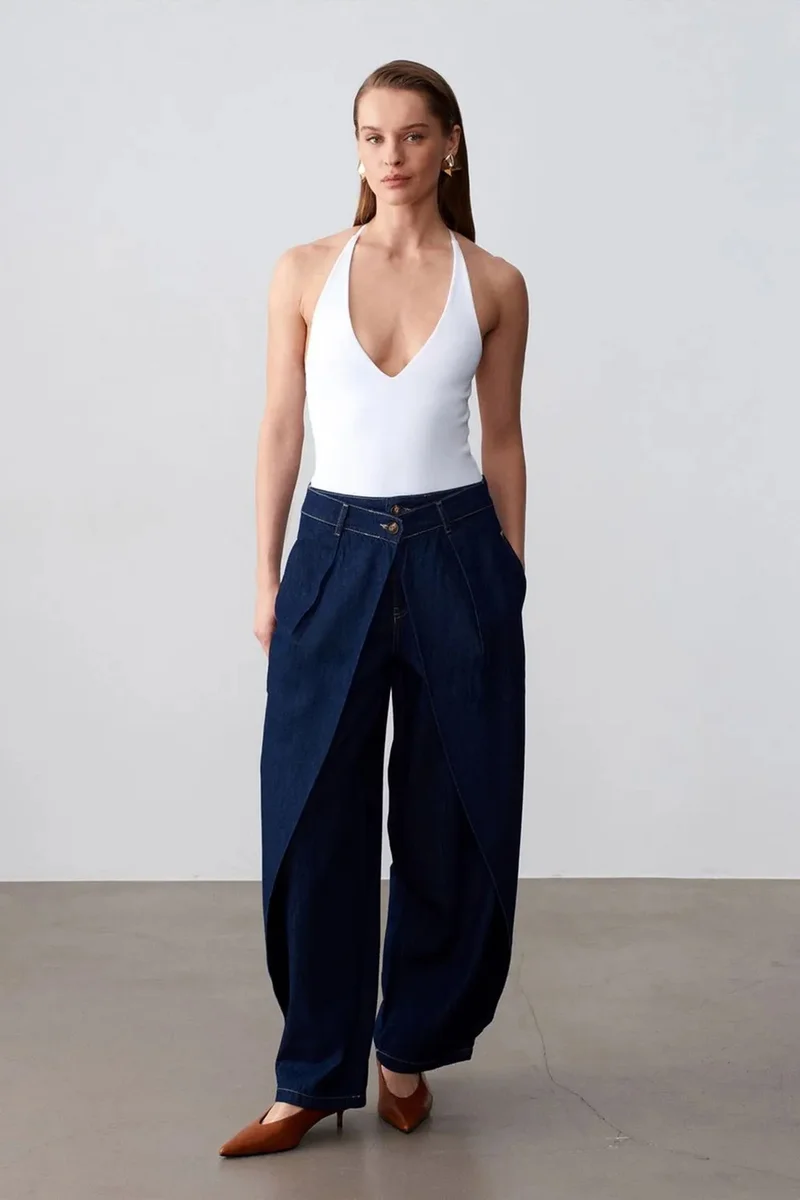 DILVIN High-waist Wide-leg Denim Jeans