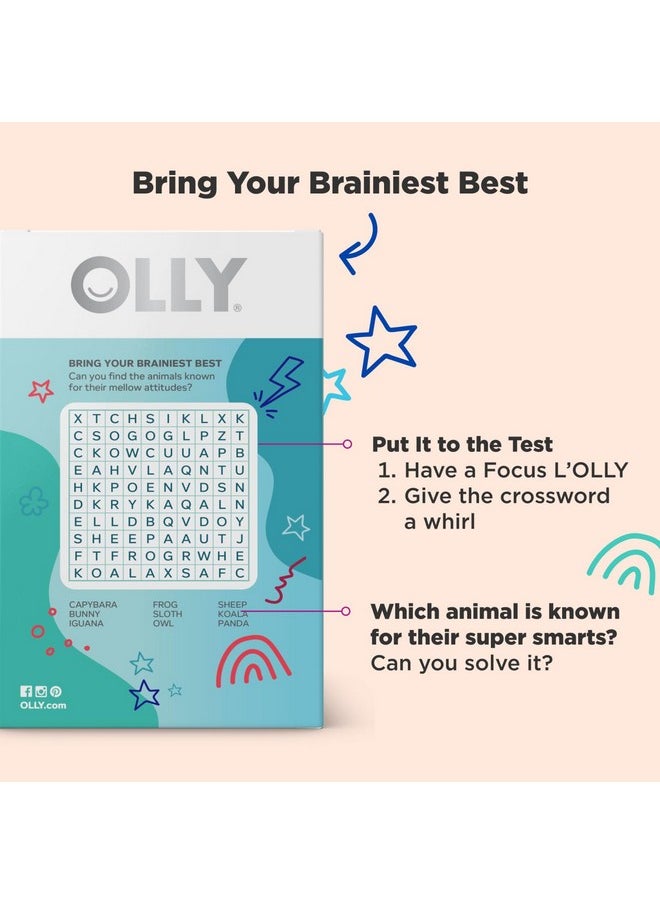 OLLY - OLLY Mellow Buddies L’OLLY Pops, Omega-3 ALA, L-Theanine, Choline, Kids Supplement Lollipops, Supports a Calm Mood & Healthy Brain Function, Vegetarian, Raspberry, 25 Count - Image 1