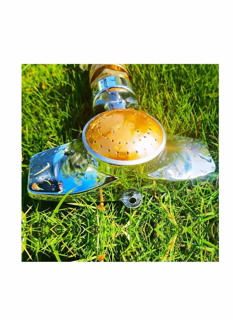 KASTWAVE 4 Pcs Metal Spot Sprinkler,  360 Degree Square Circle Pattern Aluminum Alloy Sprinkler,Hose Sprinklers Coverage Area Up to 30FT for Small to Medium Area Yard Lawn Garden Watering, 4 Pack  - Image 4