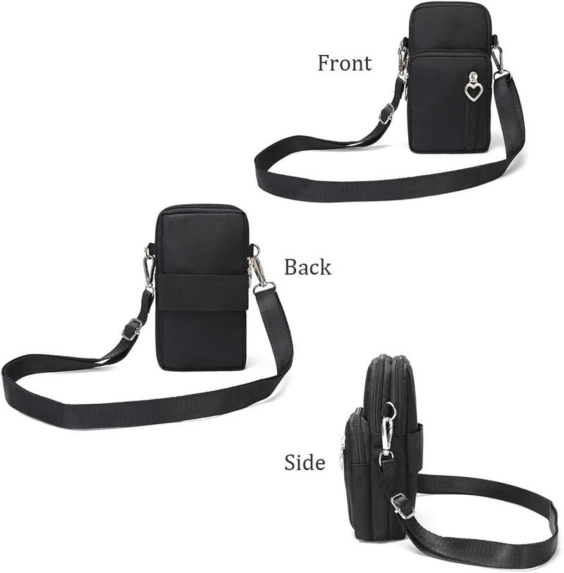 WATACHE Outdoor Sweat-Proof Running Armbag Cross-Body Shoulder Casual Wallet Purse Crossbody Bag Gym Fitness Cell Phone Key Holder for iPhone 13 12 Pro Max Xs Max/Xr,Galaxy Note 10, P30 Pro,Black - Image 5