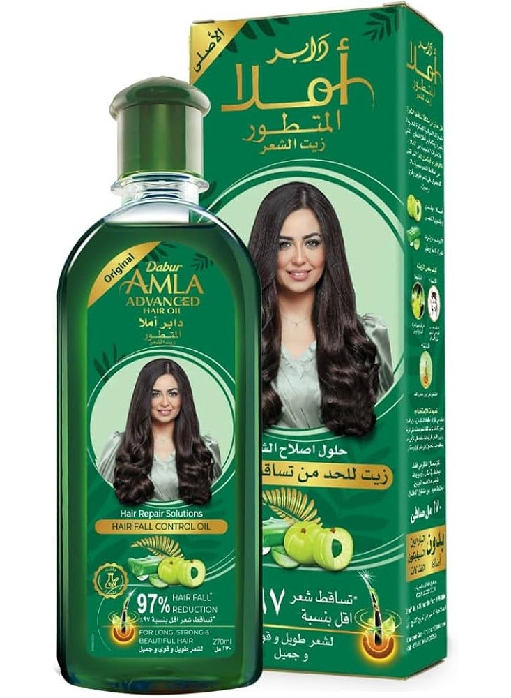 Dabur Amla Advanced Hair Oil Hair Repair Solutions Hair Fall Control Oil 270 Ml - Image 1