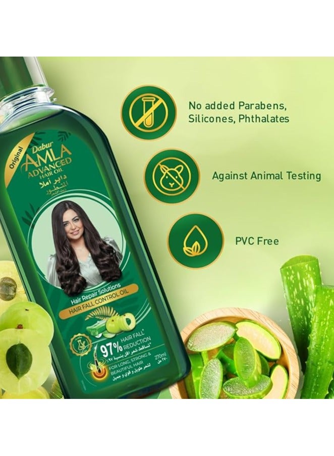 Dabur Amla Advanced Hair Oil Hair Repair Solutions Hair Fall Control Oil 270 Ml - Image 2