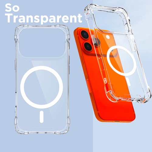 Pikkme Back Cover for iPhone 17 Pro Max Mag-Safe Shockproof PC + TPU Protective Case Magnetic Support Bumper Case (Transparent Mag-Safe) - Image 2
