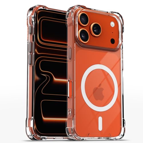 Pikkme Back Cover for iPhone 17 Pro Max Mag-Safe Shockproof PC + TPU Protective Case Magnetic Support Bumper Case (Transparent Mag-Safe) - Image 1