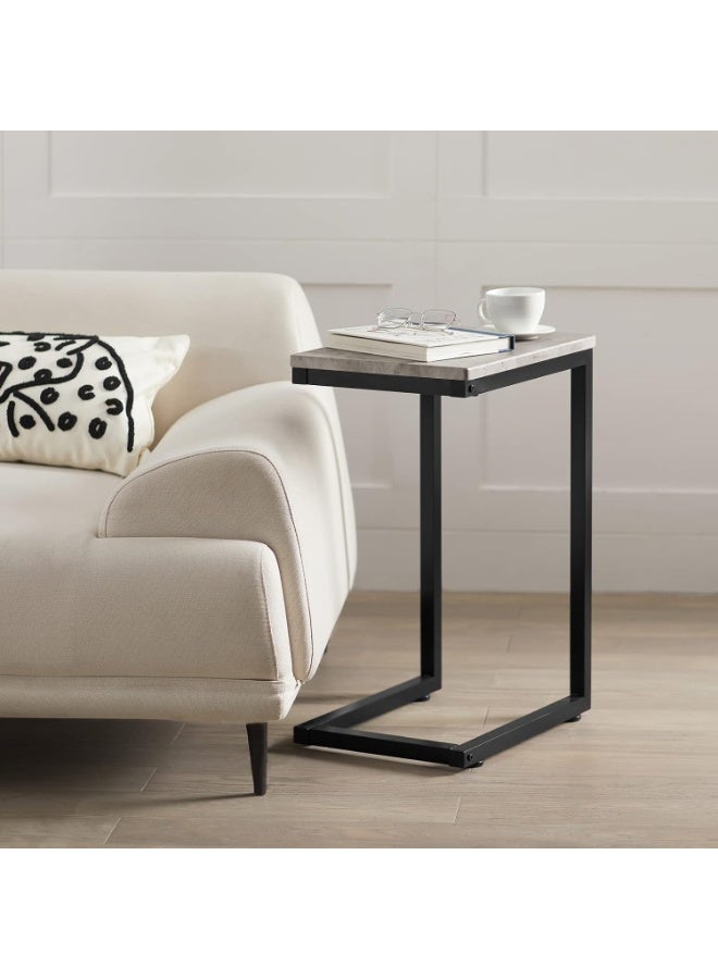 طاولة قهوة جانبية للسرير والكنبة من سو باي، FBT44، طاولة جانبية في غرفة المعيشة، خشب طبيعي، رمادي - Image 4