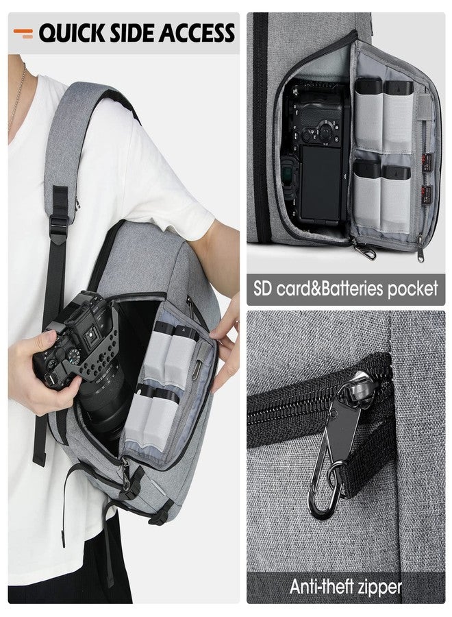 SDYSM Camera Bag Backpack Professional for DSLR SLR Mirrorless Camera Waterproof Laptop Back Pack 14 Inch with Rain Cover Anti Theft Travel Case Large Capacity Photography Backpack Black - Image 3