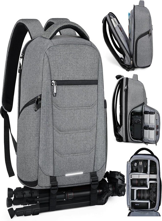 SDYSM Camera Bag Backpack Professional for DSLR SLR Mirrorless Camera Waterproof Laptop Back Pack 14 Inch with Rain Cover Anti Theft Travel Case Large Capacity Photography Backpack Black - Image 1