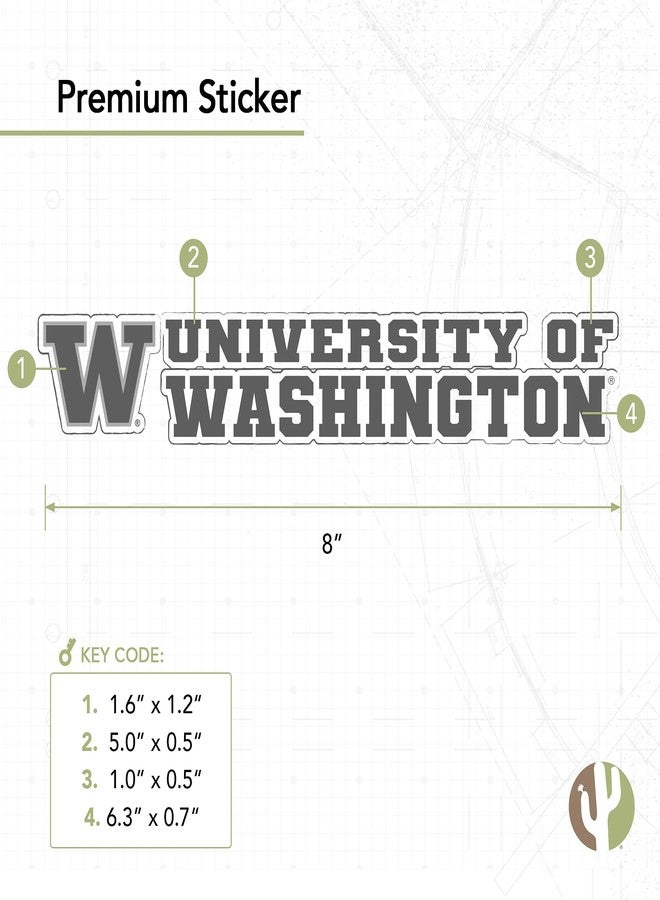Desert Cactus University of Washington Sticker Huskies U of W Name Logo Vinyl Decal Laptop Water Bottle Car Scrapbook (8 Inch Sticker) - Image 2