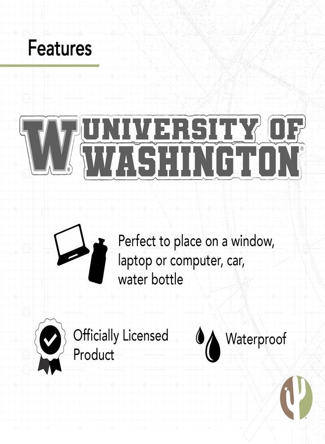 Desert Cactus University of Washington Sticker Huskies U of W Name Logo Vinyl Decal Laptop Water Bottle Car Scrapbook (8 Inch Sticker) - Image 4
