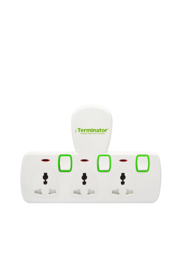 محول T-Socket متعدد 3 اتجاهات مع مفاتيح فردية من Terminator - Image 1