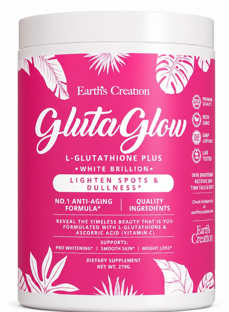 Earth's Creation Gluta Glow Skin Brightening Supplement  Glutathione + Vitamin C for Radiant, Even Skin Tone - Image 1