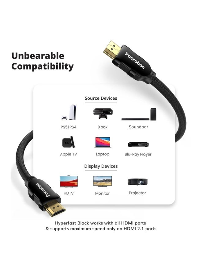 Pacroban 2M 8K Certified Braided HDMI 2.1 Cable Supporting 48Gbps Ultra High Speed, 8K 5K 4K 1080p@120Hz 60Hz, Dynamic HDR, Dolby Vision, Dolby Atmos - Image 4