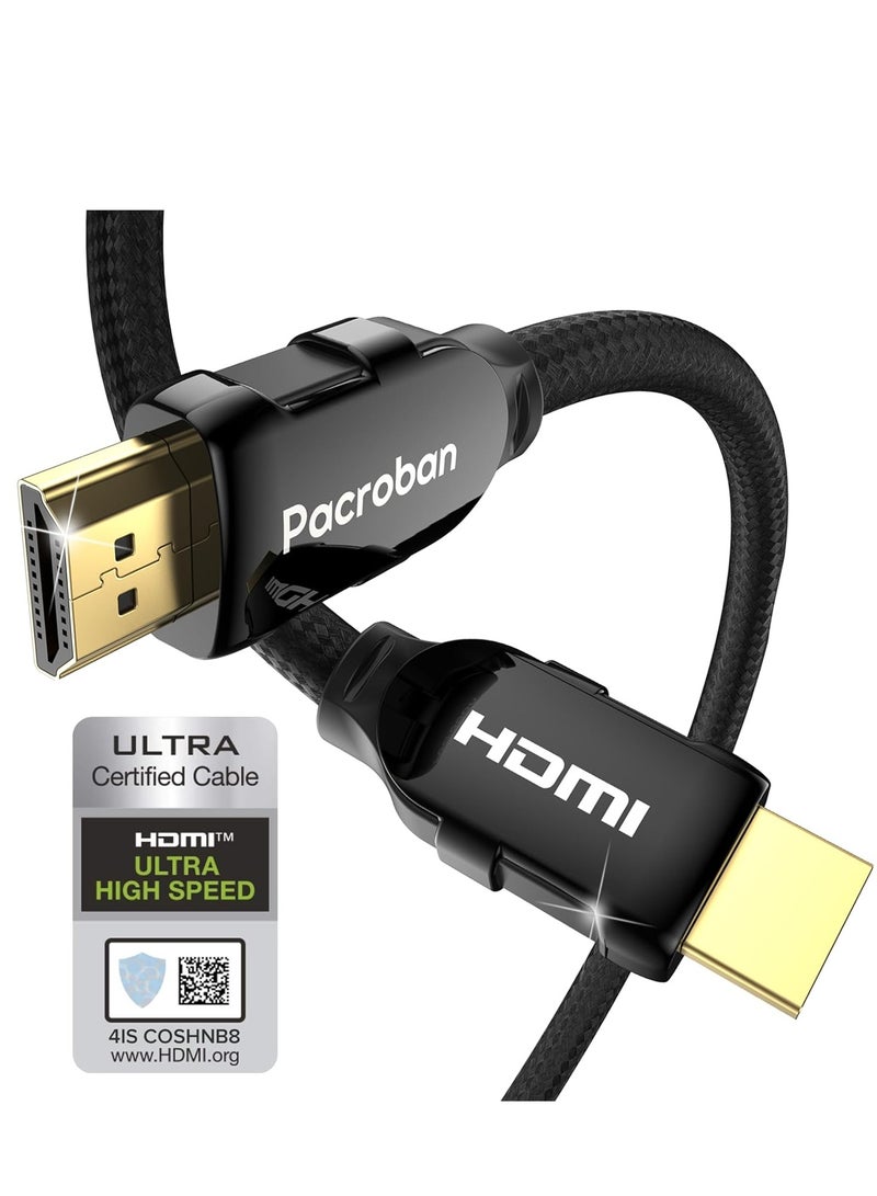 Pacroban 2M 8K Certified Braided HDMI 2.1 Cable Supporting 48Gbps Ultra High Speed, 8K 5K 4K 1080p@120Hz 60Hz, Dynamic HDR, Dolby Vision, Dolby Atmos - Image 1