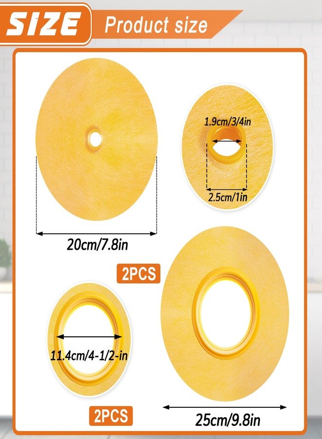 Fabbay 4 Pcs Rubber Gasket Kit Includes Mixing Valve 4-1/2 Inch and Pipe Seal 3/4 Inch Opening Waterproofing Round Gasket Head Seal for Shower Valve and Shower - Image 2