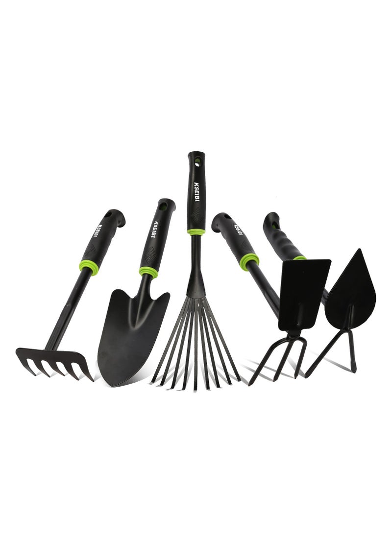 KSEIBI Garden Leaf Rake, Garden Rake for Leaves Lawns Heavy Duty, Yard Gardening Hand Tools, Rubber Handle, for Clean Up Debris, Grass, Leaves, Lawns Camping Shrubs and Rose Bushes Heavy Duty. - Image 5