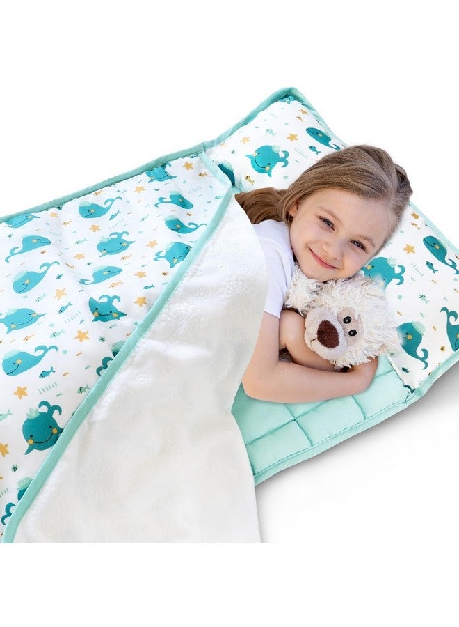 Biloban Toddler Nap Mat With Pillow And Blanket Bluey Lightweight Kids Nap Mats For Preschool Daycare Travel Sleeping Bag For Boys Girls 50" X 21" Fit Standard Cot Super Soft And Cozy - Image 2