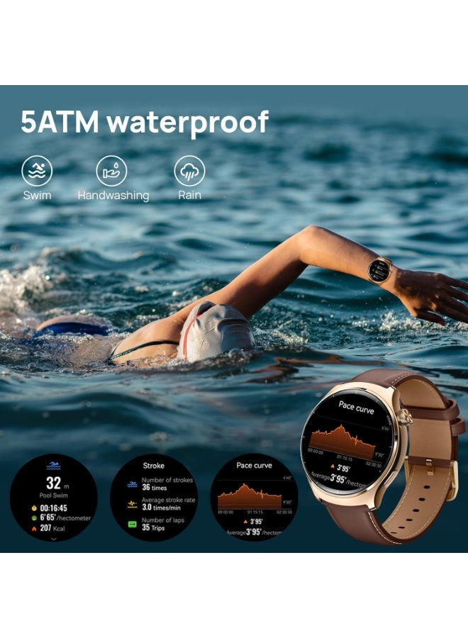 ميبرو ساعة Mibro Lite 3 Pro الذكية بشاشة AMOLED مقاس 1.32 بوصة، مكالمات بلوتوث، GPS، مستشعر حركة 10 محاور، مقاومة للماء 5ATM، بطارية تدوم حتى 15 يوم – ذهبي - Image 5