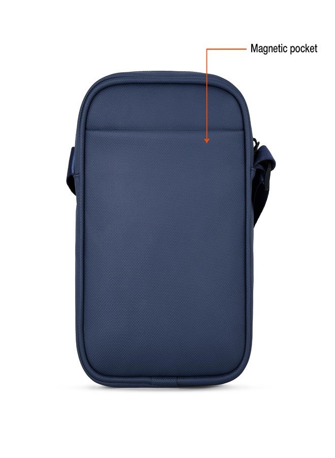 Nasher Miles Compact Sinsa Sling Bag | Crossbody Bag | PU One Shoulder Bag| Multipurpose Travel Bag | Ideal for Daily Use, Office, Travel, Hiking (Navy Blue) - Image 3