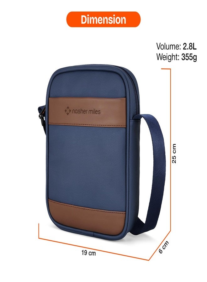 Nasher Miles Compact Sinsa Sling Bag | Crossbody Bag | PU One Shoulder Bag| Multipurpose Travel Bag | Ideal for Daily Use, Office, Travel, Hiking (Navy Blue) - Image 5