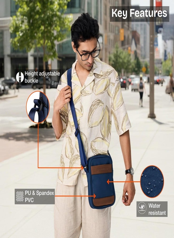 Nasher Miles Compact Sinsa Sling Bag | Crossbody Bag | PU One Shoulder Bag| Multipurpose Travel Bag | Ideal for Daily Use, Office, Travel, Hiking (Navy Blue) - Image 2