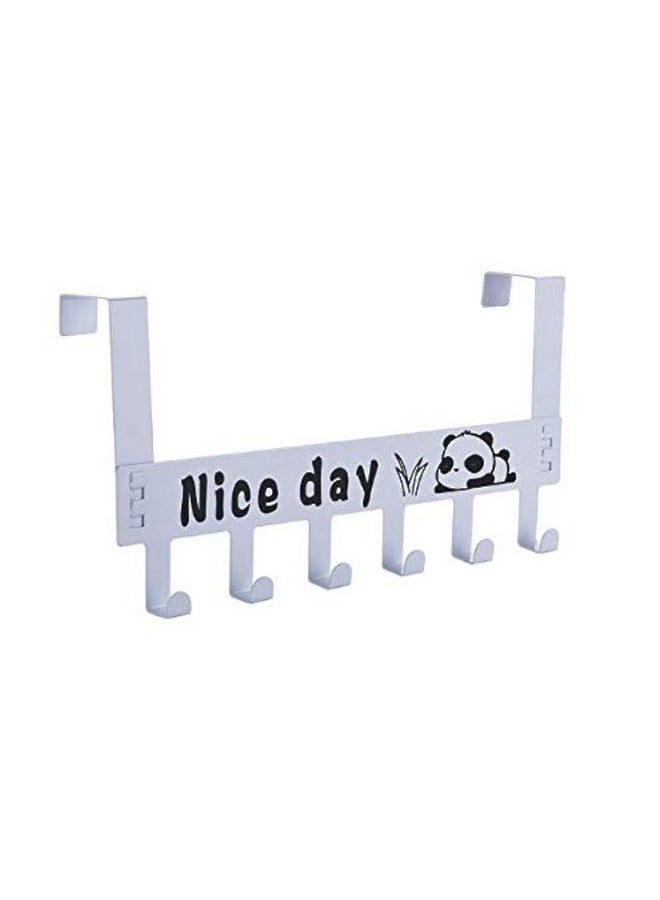 SYGA 6 Hooks Hanger Over The Door Hook Hanger(White) - Image 1