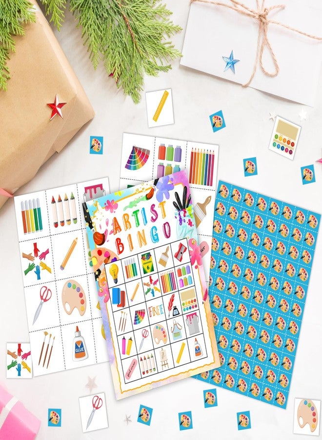 Mueddur Art Party Bingo Game Card, Artist Bingo Set for Art Lovers Adults Large Group, Painting Themed Birthday Party Supplies, Holiday Games for 24 Players -24 - Image 5