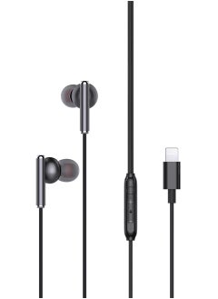 Pawa Pawa Chords in-ear Edition with Lightning Connector / Light Weight / Premium Design / 1.2m Cable Length / Volume Control / Microphone / Call - Black  - Image 3