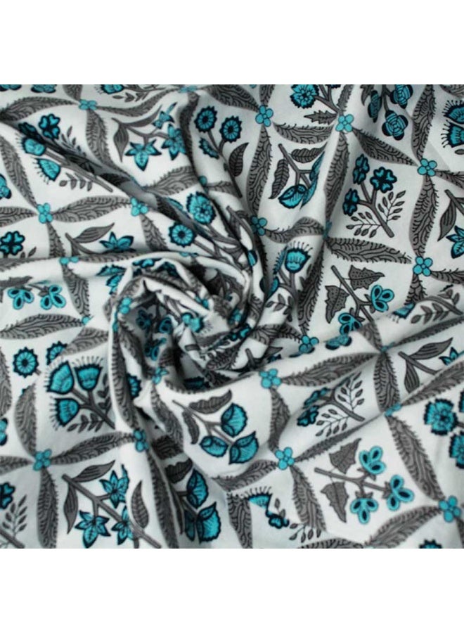 ecotattva Baby reversible Quilts khadi cotton  white floral and checkered patterns in white, grey, blue, and black - Image 4