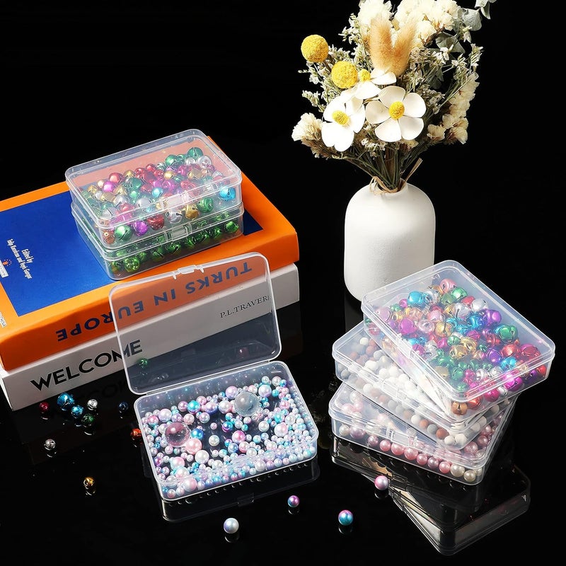 Jetec 6 Pieces Mini Plastic Clear Beads Storage Containers Box for Collecting Small Items, Beads, Jewelry, Business Cards, Game Pieces, Crafts (2.5 x 1.7 x 0.8 Inch) - Image 4